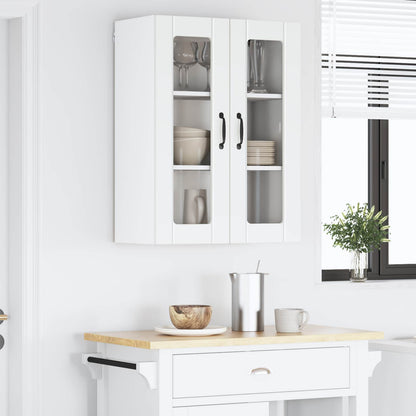 vidaXL Wall Glass Cabinet LUCCA White 60 x 31 x 80 cm Engineered Wood