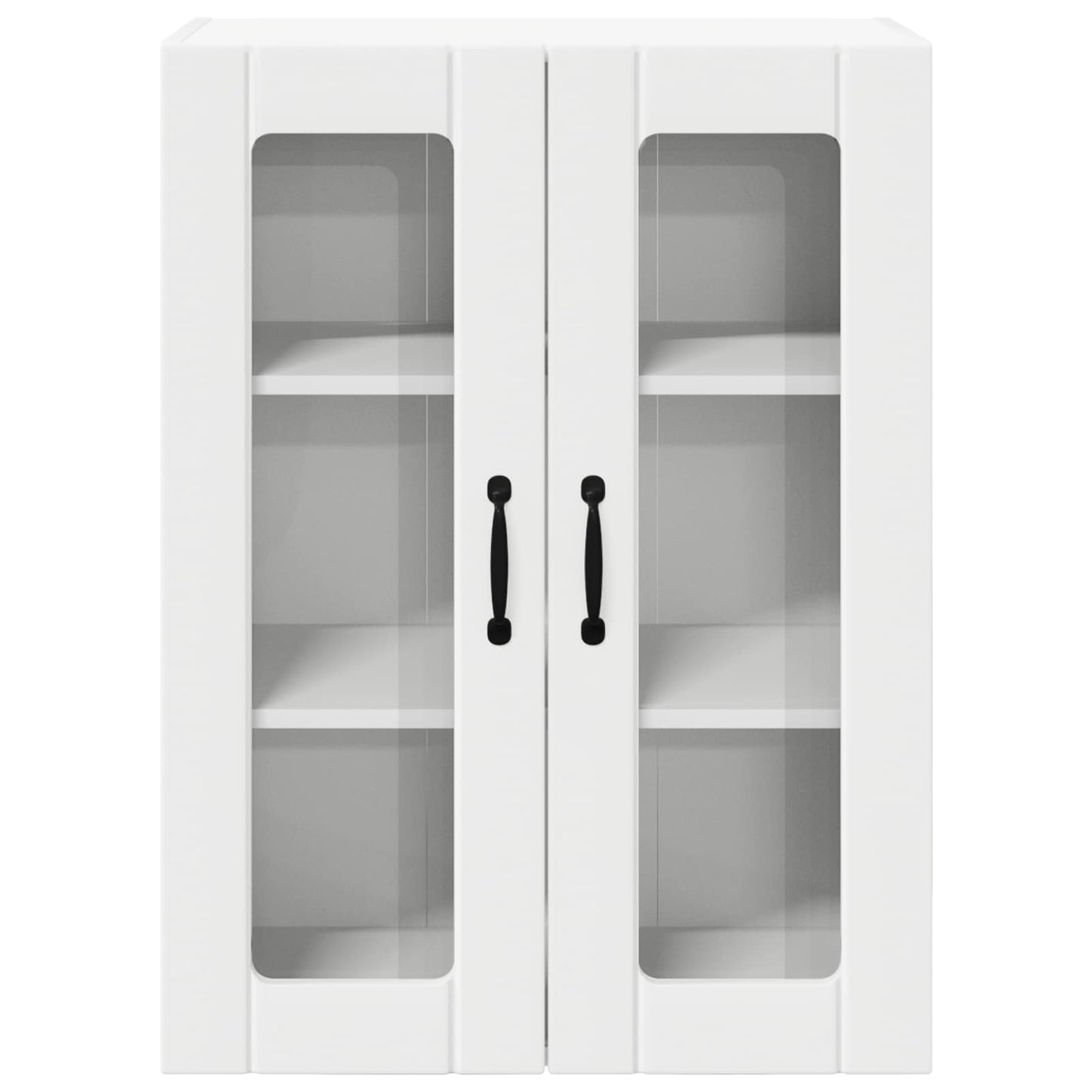 vidaXL Wall Glass Cabinet LUCCA White 60 x 31 x 80 cm Engineered Wood