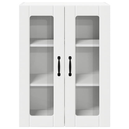 vidaXL Wall Glass Cabinet LUCCA White 60 x 31 x 80 cm Engineered Wood