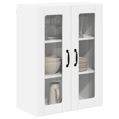 vidaXL Wall Glass Cabinet LUCCA White 60 x 31 x 80 cm Engineered Wood