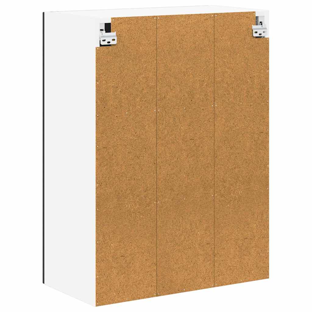 vidaXL Wall Glass Cabinet LUCCA Black 60 x 31 x 80 cm Engineered Wood