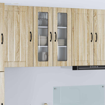 vidaXL Wall Glass Cabinet LUCCA Sonoma Oak 60 x 31 x 80 cm