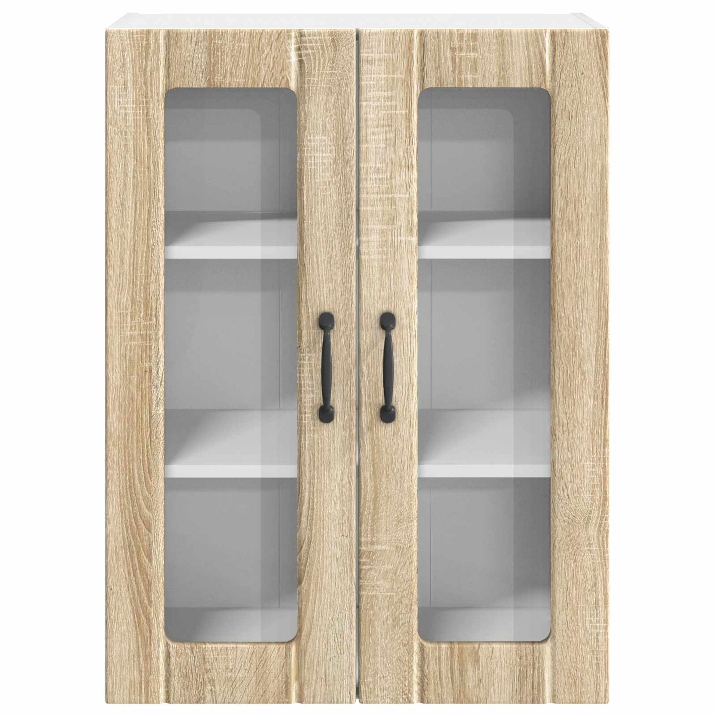 vidaXL Wall Glass Cabinet LUCCA Sonoma Oak 60 x 31 x 80 cm