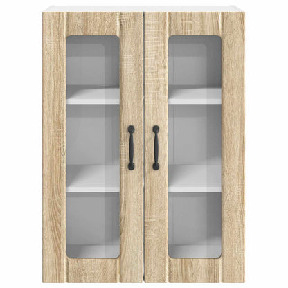 vidaXL Wall Glass Cabinet LUCCA Sonoma Oak 60 x 31 x 80 cm