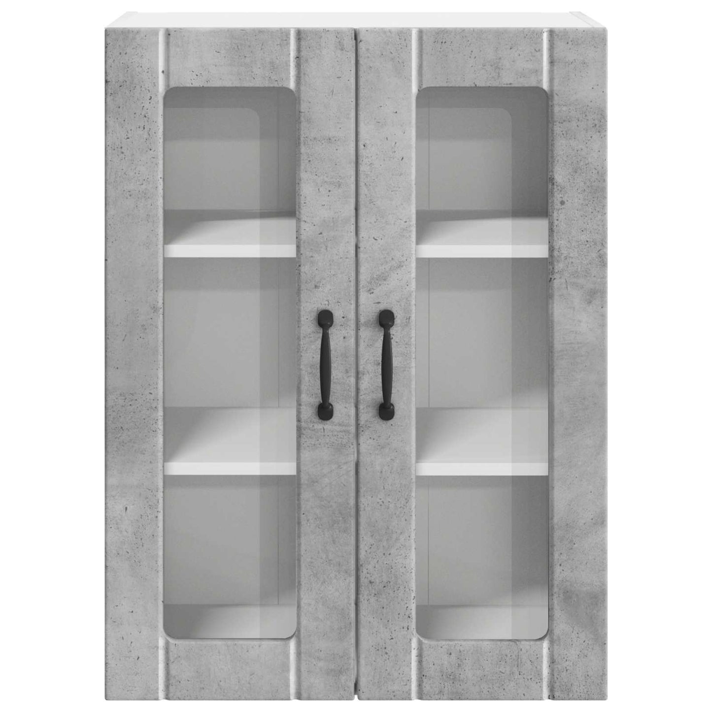 vidaXL Wall Glass Cabinet LUCCA Concrete Grey 60 x 31 x 80 cm