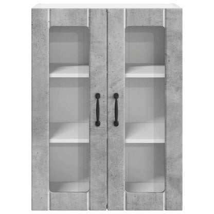 vidaXL Wall Glass Cabinet LUCCA Concrete Grey 60 x 31 x 80 cm