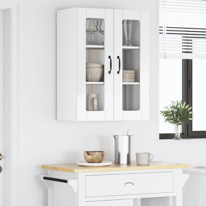 vidaXL Wall Glass Cabinet LUCCA High Gloss White 60 x 31 x 80 cm