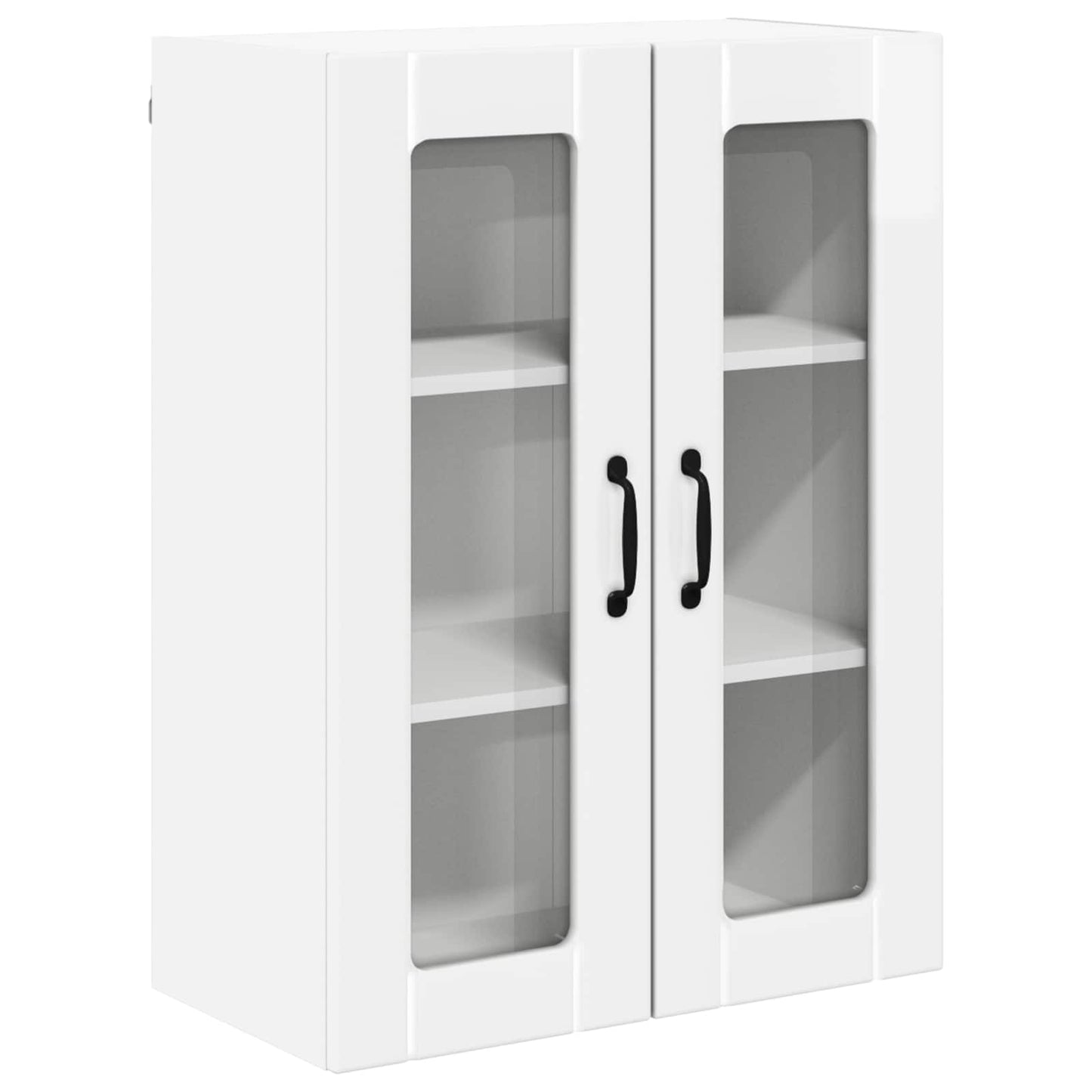 vidaXL Wall Glass Cabinet LUCCA High Gloss White 60 x 31 x 80 cm