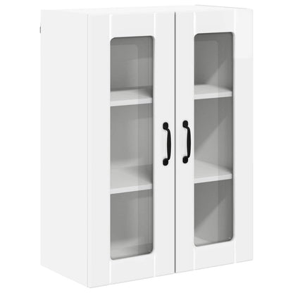vidaXL Wall Glass Cabinet LUCCA High Gloss White 60 x 31 x 80 cm