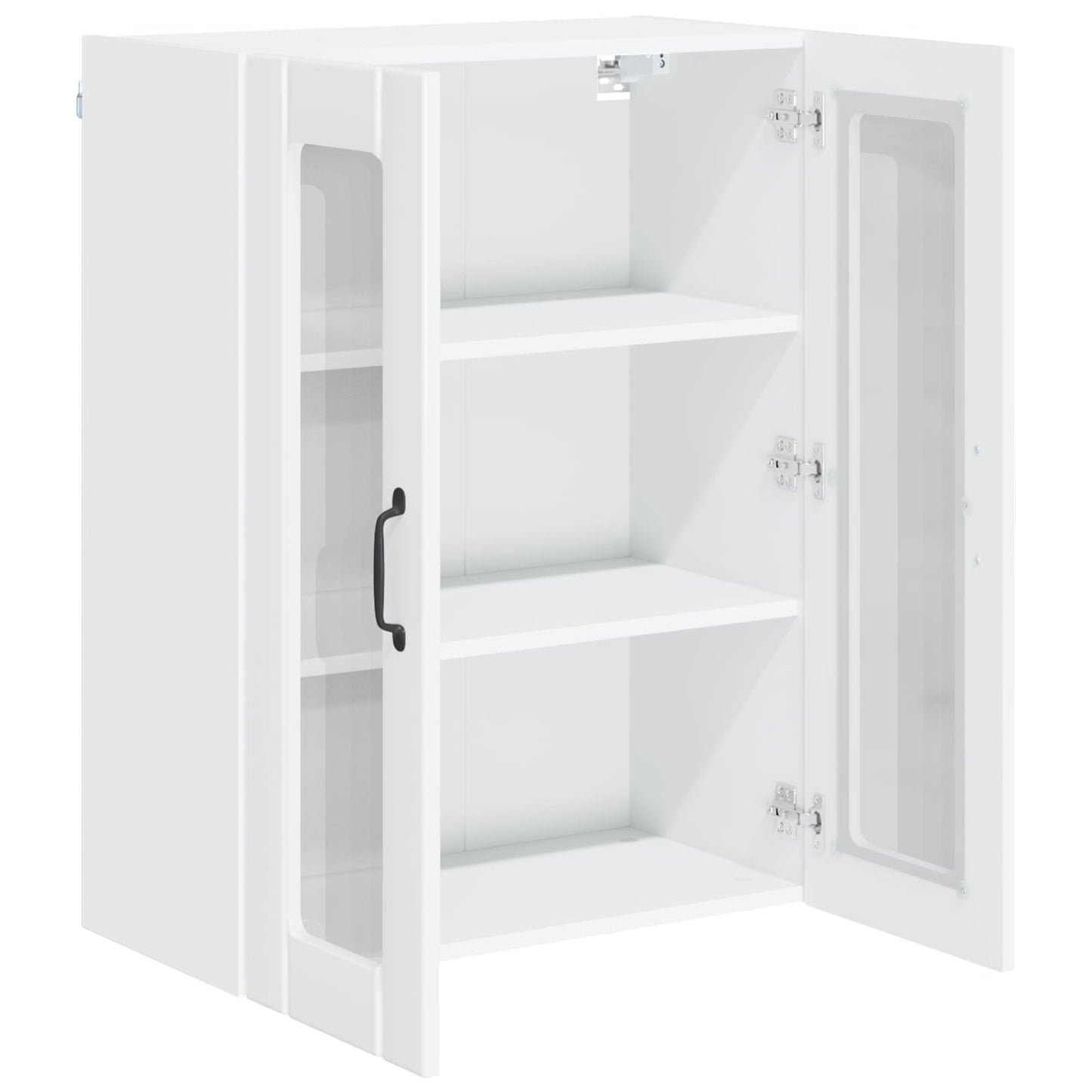 vidaXL Wall Glass Cabinet LUCCA High Gloss White 60 x 31 x 80 cm