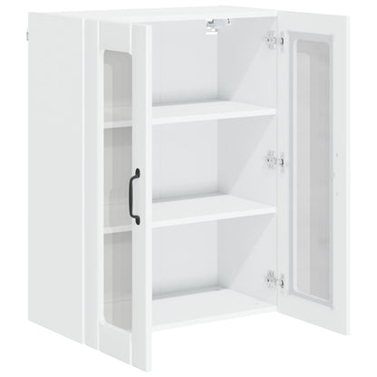 vidaXL Wall Glass Cabinet LUCCA High Gloss White 60 x 31 x 80 cm