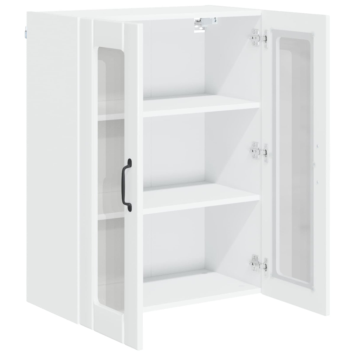 vidaXL Wall Glass Cabinet LUCCA High Gloss White 60 x 31 x 80 cm