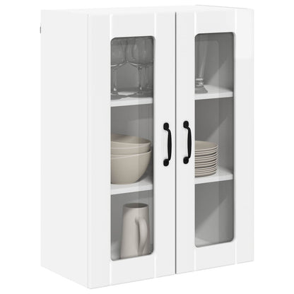 vidaXL Wall Glass Cabinet LUCCA High Gloss White 60 x 31 x 80 cm