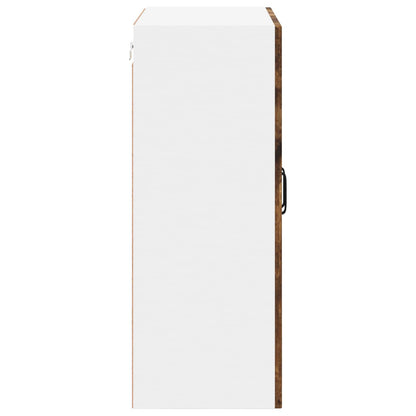 vidaXL Wall Glass Cabinet LUCCA Smoked Oak 60 x 31 x 80 cm