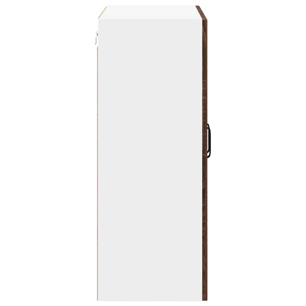 vidaXL Wall Glass Cabinet LUCCA Brown Oak 60 x 31 x 80 cm