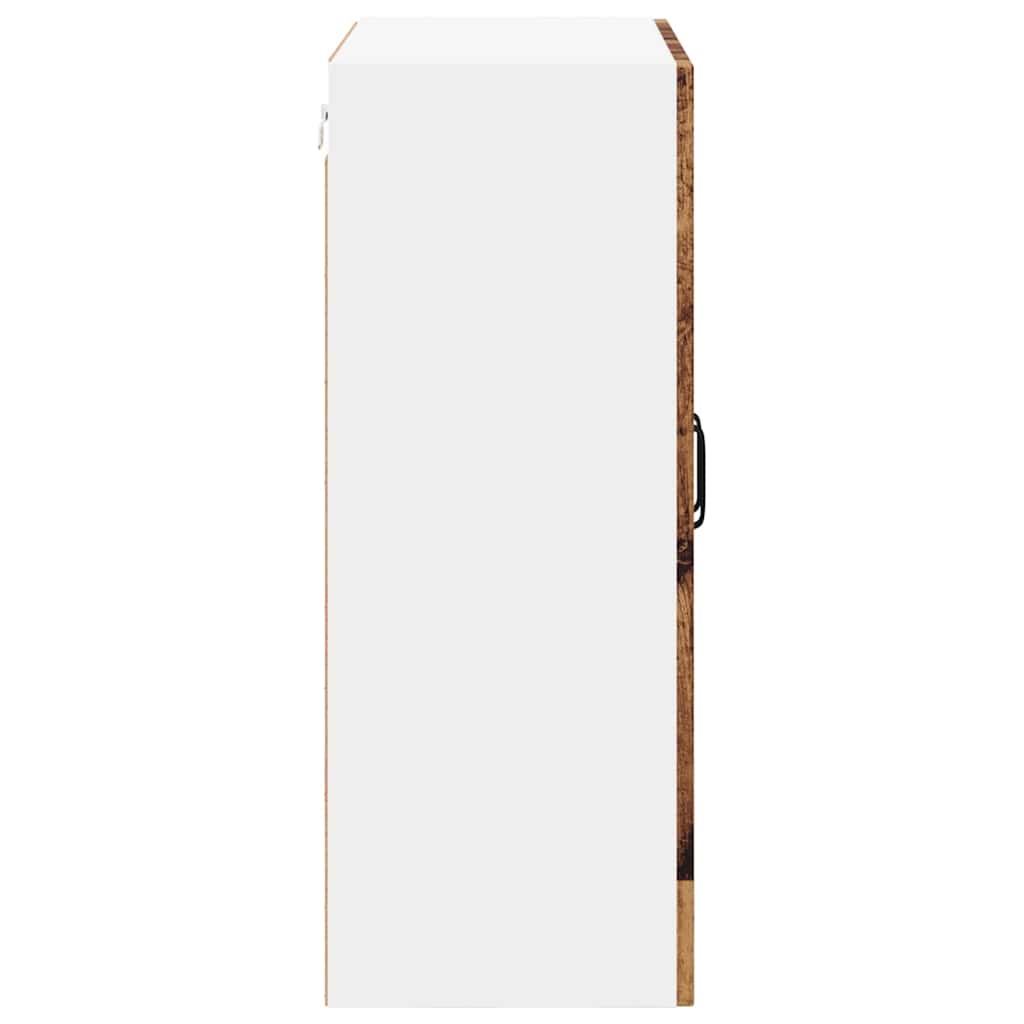 vidaXL Wall Glass Cabinet LUCCA Old Wood 60 x 31 x 80 cm