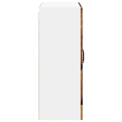 vidaXL Wall Glass Cabinet LUCCA Old Wood 60 x 31 x 80 cm