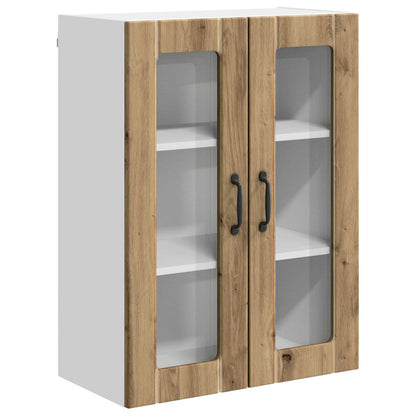 vidaXL Wall Glass Cabinet LUCCA Artisan Oak 60 x 31 x 80 cm