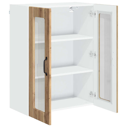vidaXL Wall Glass Cabinet LUCCA Artisan Oak 60 x 31 x 80 cm