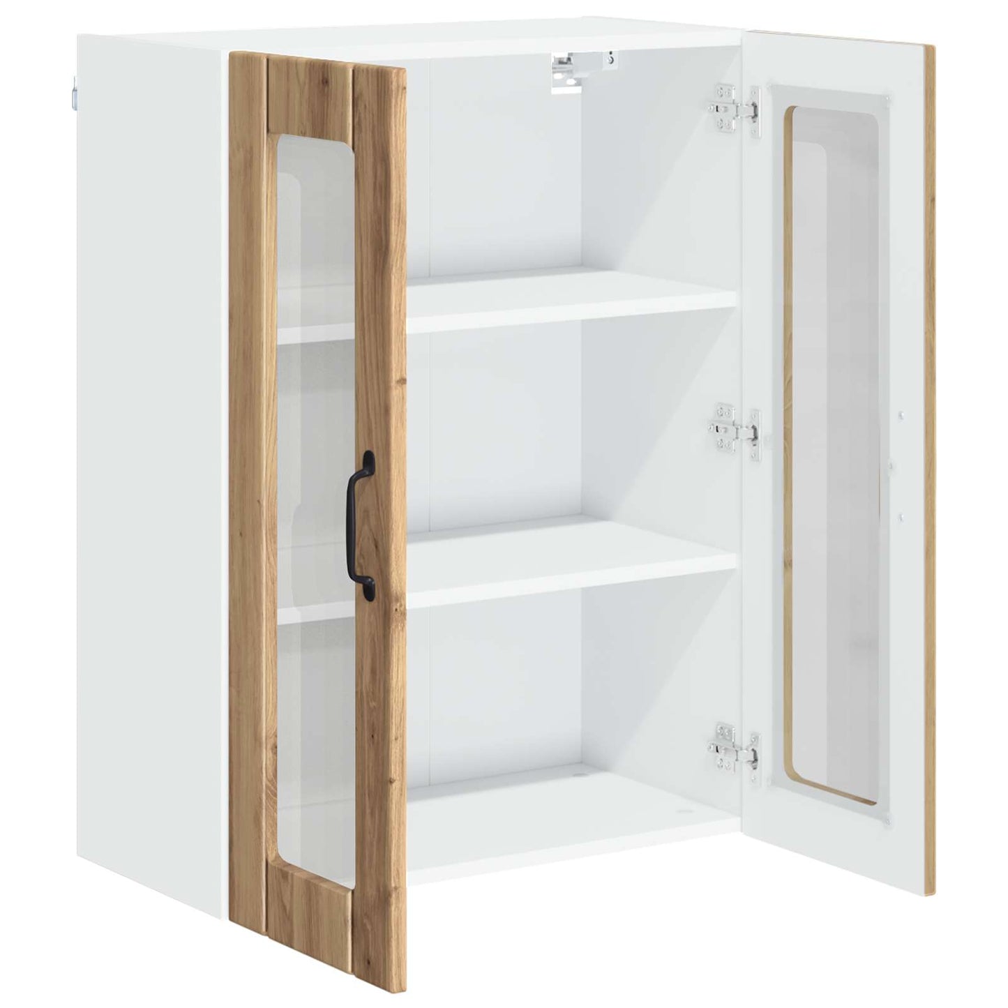 vidaXL Wall Glass Cabinet LUCCA Artisan Oak 60 x 31 x 80 cm