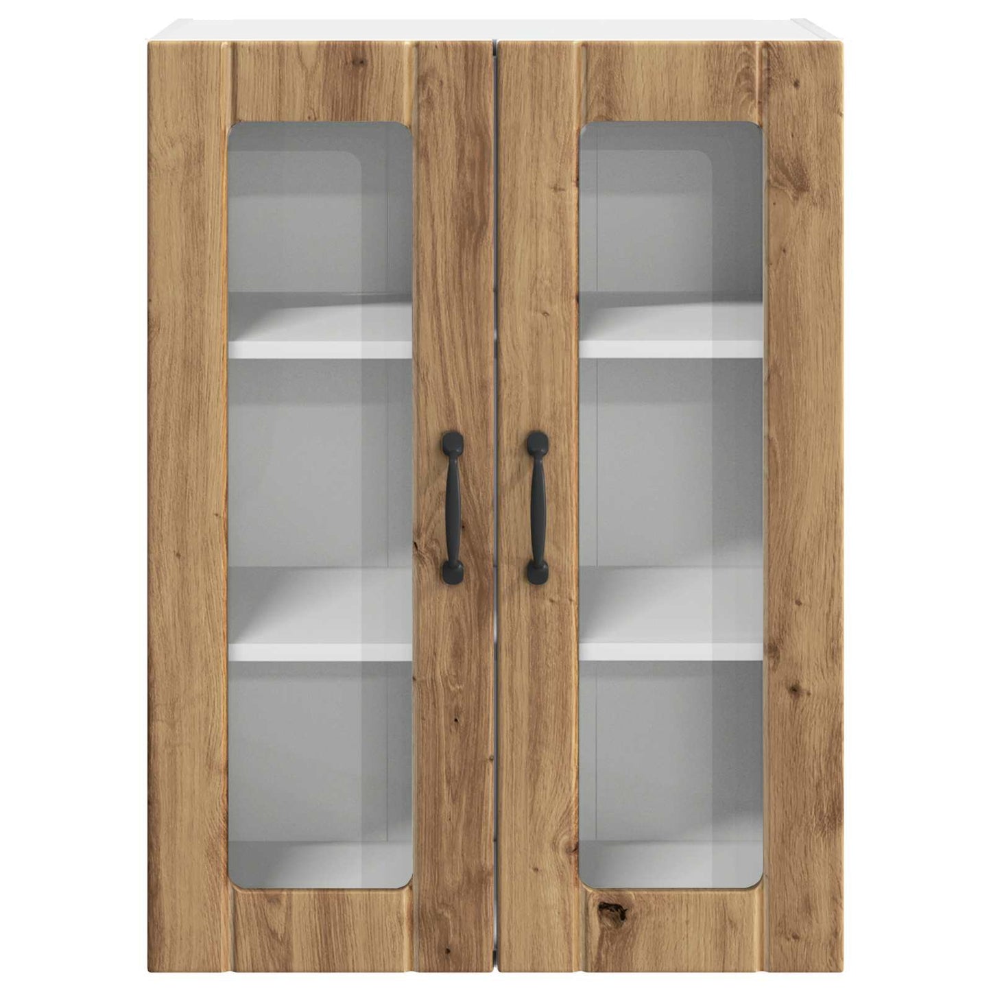 vidaXL Wall Glass Cabinet LUCCA Artisan Oak 60 x 31 x 80 cm