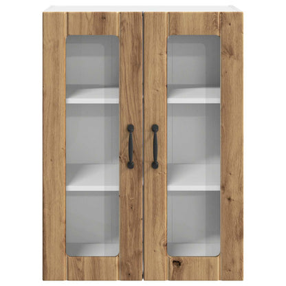 vidaXL Wall Glass Cabinet LUCCA Artisan Oak 60 x 31 x 80 cm