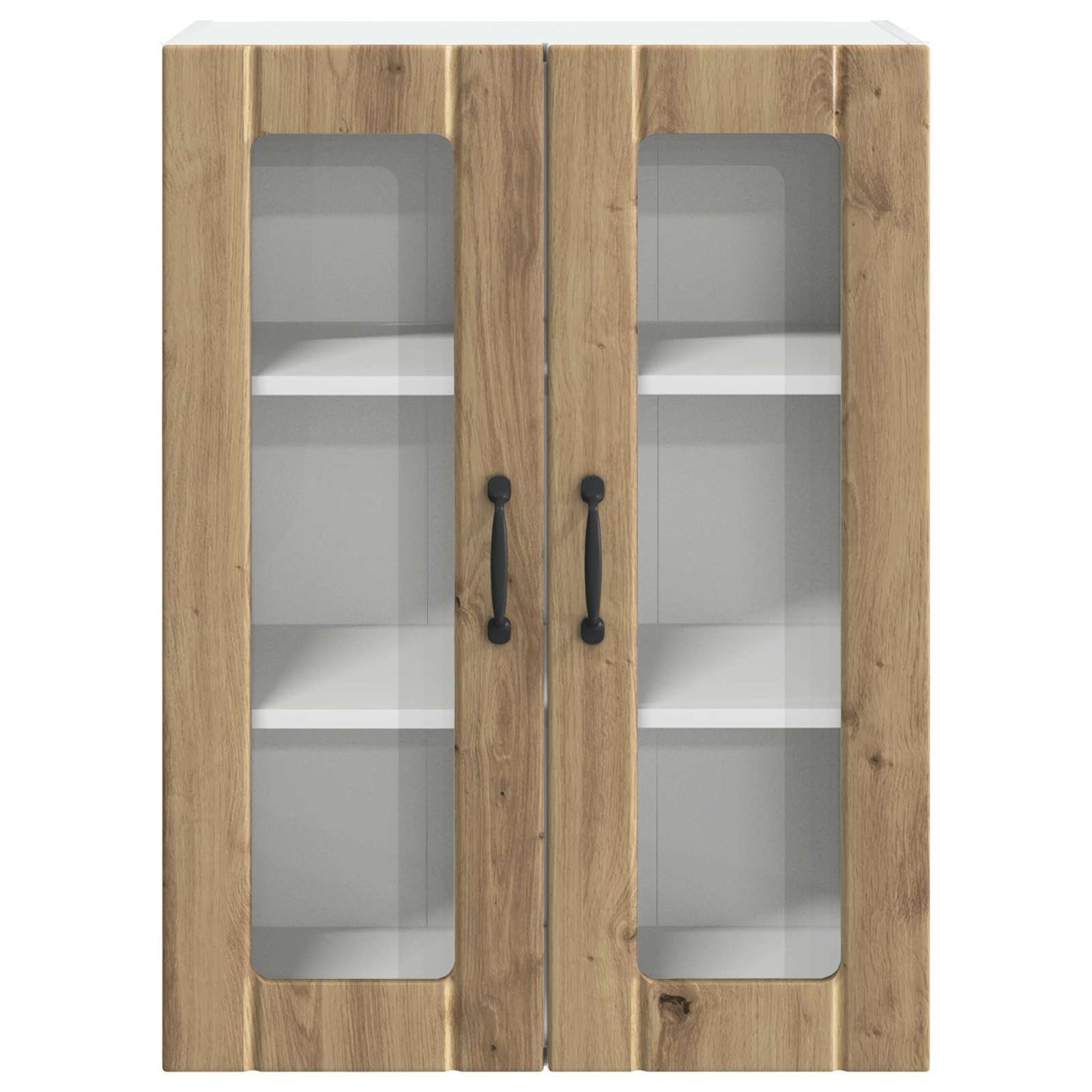 vidaXL Wall Glass Cabinet LUCCA Artisan Oak 60 x 31 x 80 cm