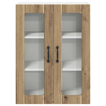 vidaXL Wall Glass Cabinet LUCCA Artisan Oak 60 x 31 x 80 cm