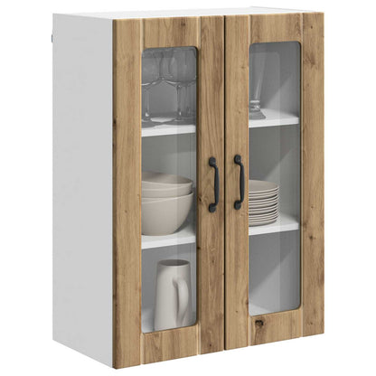 vidaXL Wall Glass Cabinet LUCCA Artisan Oak 60 x 31 x 80 cm