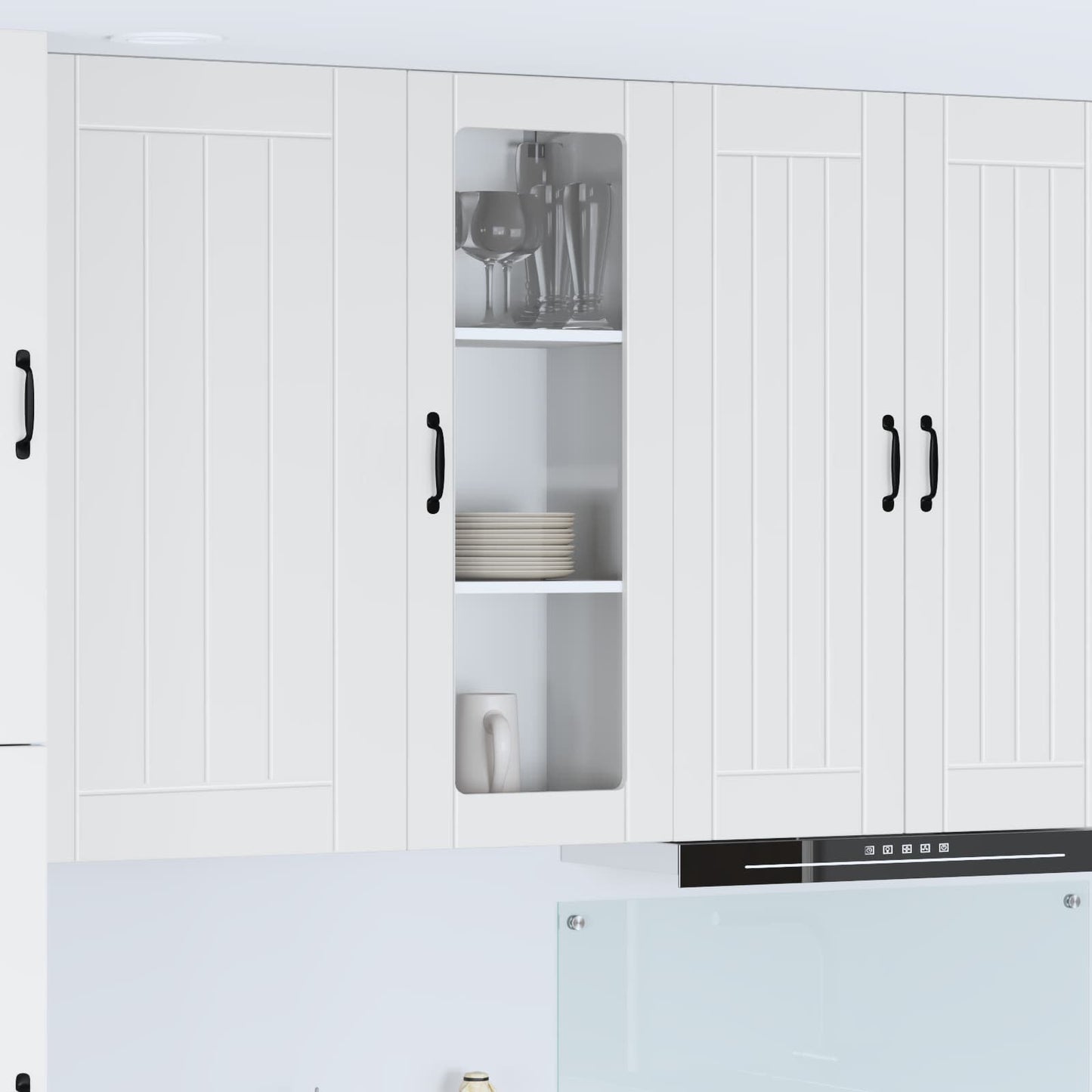 vidaXL Wall Glass Cabinet LUCCA White 40 x 31 x 100 cm Engineered Wood