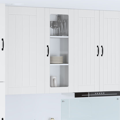 vidaXL Wall Glass Cabinet LUCCA White 40 x 31 x 100 cm Engineered Wood