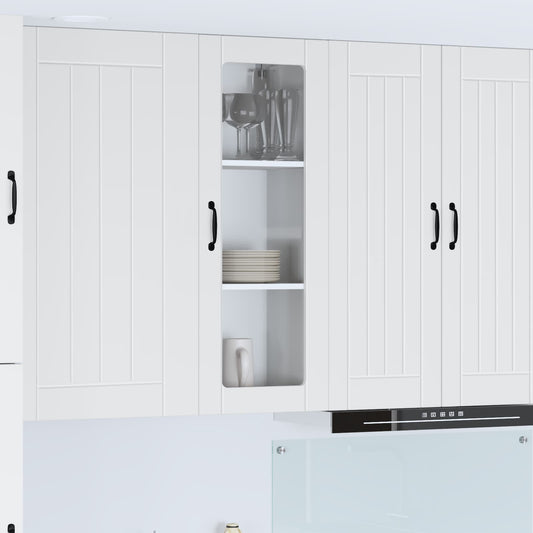 vidaXL Wall Glass Cabinet LUCCA White 40 x 31 x 100 cm Engineered Wood