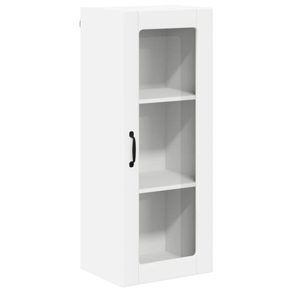 vidaXL Wall Glass Cabinet LUCCA White 40 x 31 x 100 cm Engineered Wood