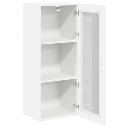 vidaXL Wall Glass Cabinet LUCCA White 40 x 31 x 100 cm Engineered Wood
