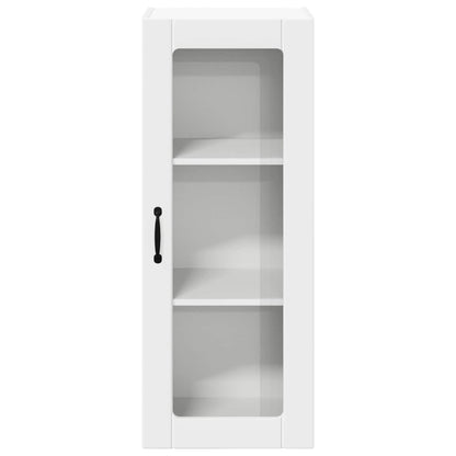vidaXL Wall Glass Cabinet LUCCA White 40 x 31 x 100 cm Engineered Wood