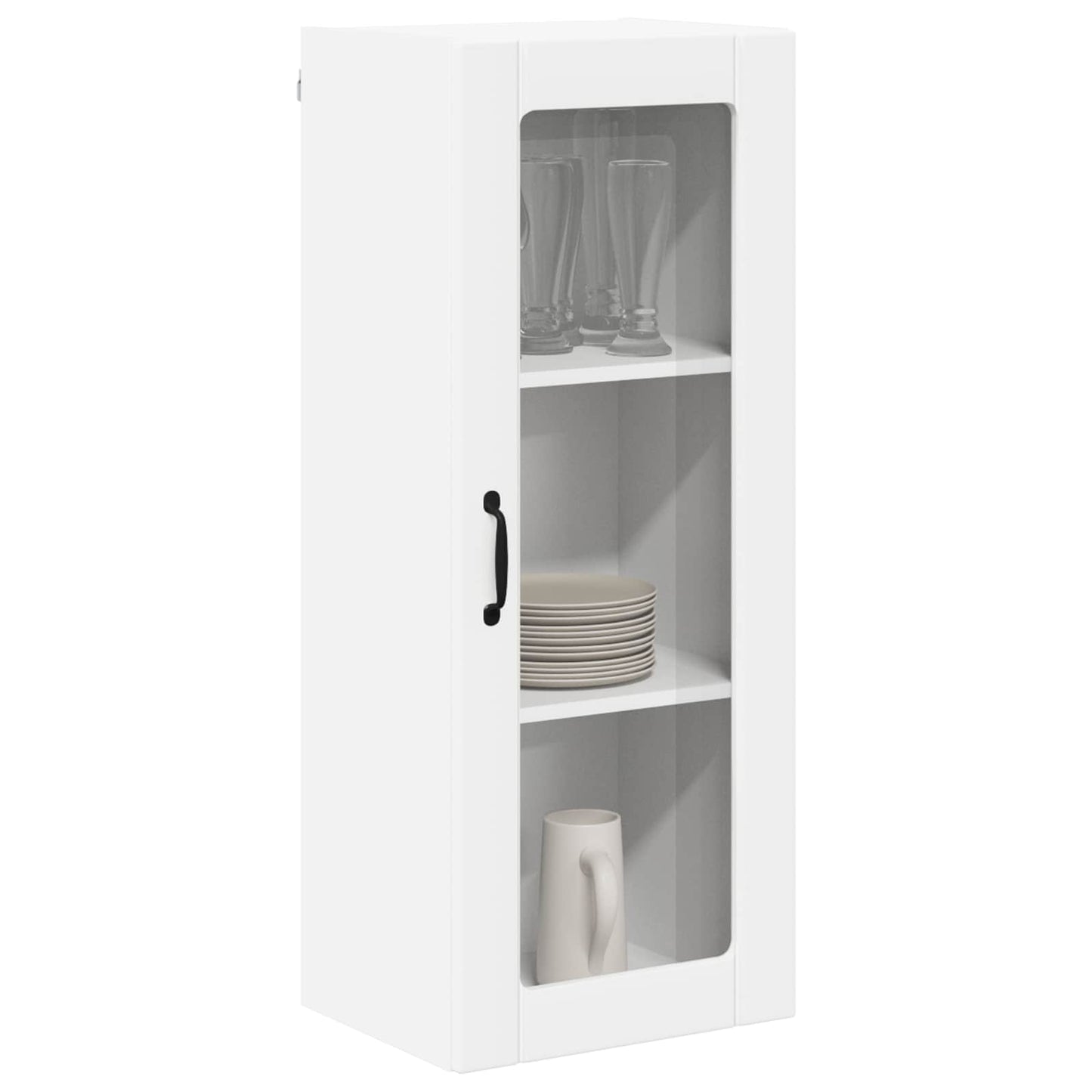 vidaXL Wall Glass Cabinet LUCCA White 40 x 31 x 100 cm Engineered Wood