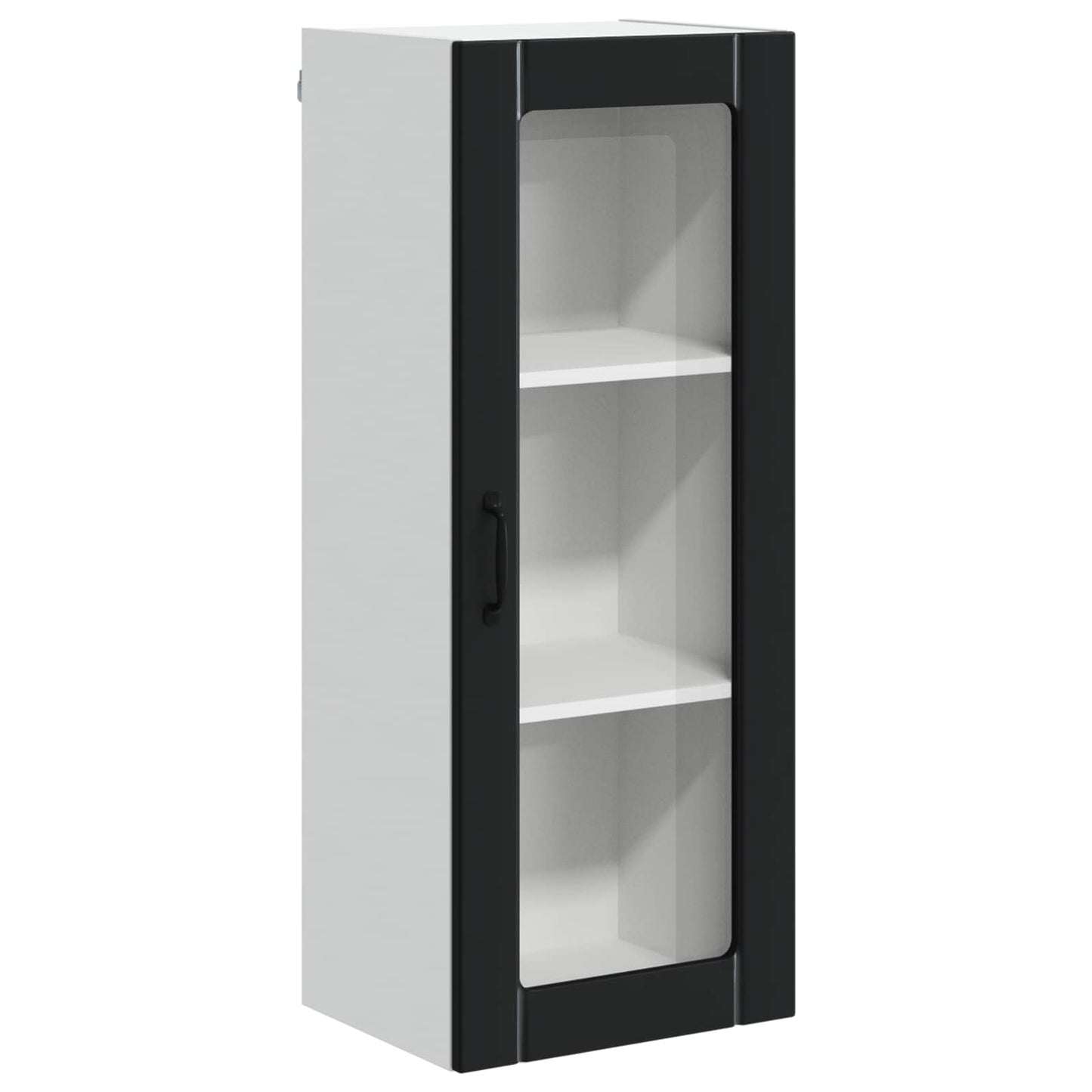 vidaXL Wall Glass Cabinet LUCCA Black 40 x 31 x 100 cm Engineered Wood