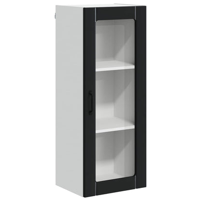 vidaXL Wall Glass Cabinet LUCCA Black 40 x 31 x 100 cm Engineered Wood
