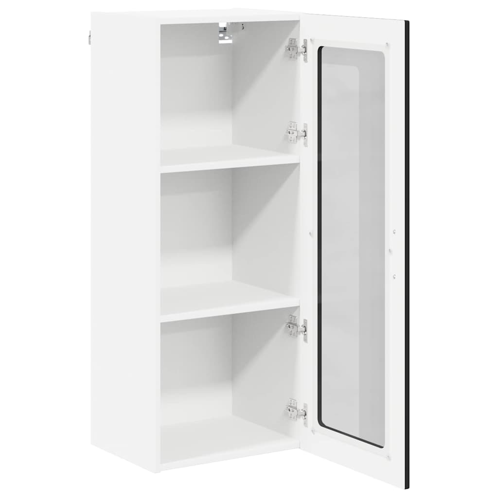 vidaXL Wall Glass Cabinet LUCCA Black 40 x 31 x 100 cm Engineered Wood