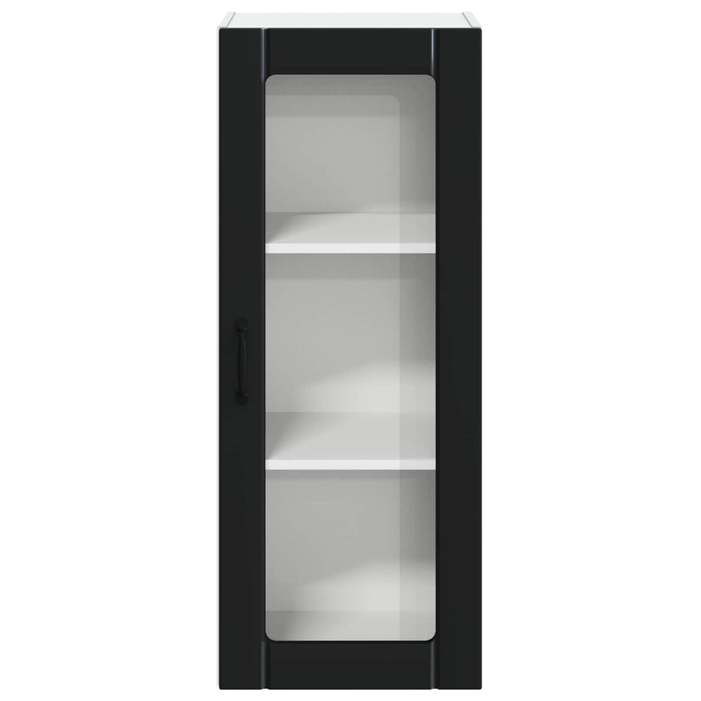 vidaXL Wall Glass Cabinet LUCCA Black 40 x 31 x 100 cm Engineered Wood