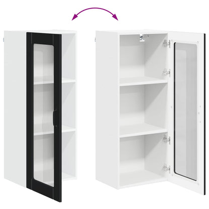 vidaXL Wall Glass Cabinet LUCCA Black 40 x 31 x 100 cm Engineered Wood