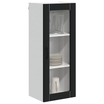 vidaXL Wall Glass Cabinet LUCCA Black 40 x 31 x 100 cm Engineered Wood