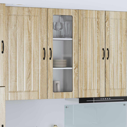 vidaXL Wall Glass Cabinet LUCCA Sonoma Oak 40 x 31 x 100 cm