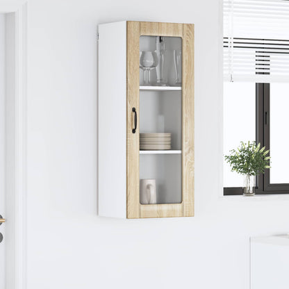 vidaXL Wall Glass Cabinet LUCCA Sonoma Oak 40 x 31 x 100 cm