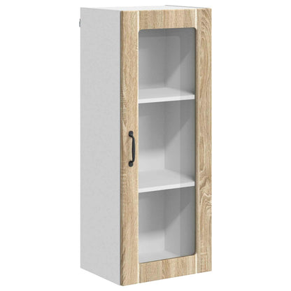 vidaXL Wall Glass Cabinet LUCCA Sonoma Oak 40 x 31 x 100 cm