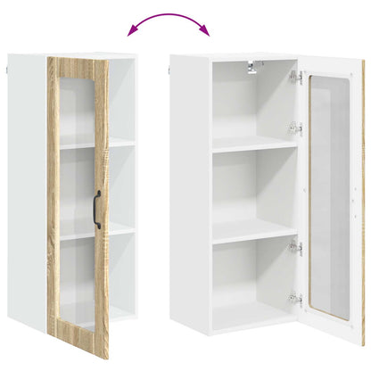 vidaXL Wall Glass Cabinet LUCCA Sonoma Oak 40 x 31 x 100 cm