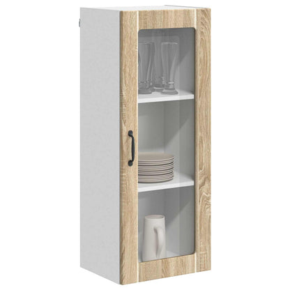 vidaXL Wall Glass Cabinet LUCCA Sonoma Oak 40 x 31 x 100 cm