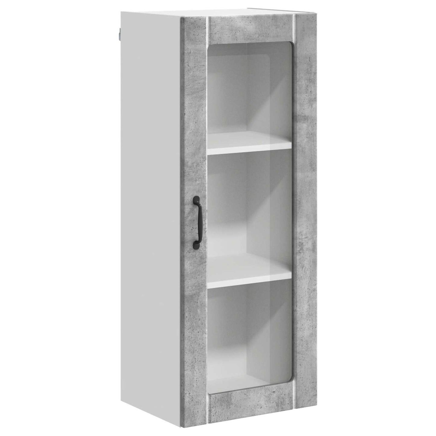vidaXL Wall Glass Cabinet LUCCA Concrete Grey 40 x 31 x 100 cm