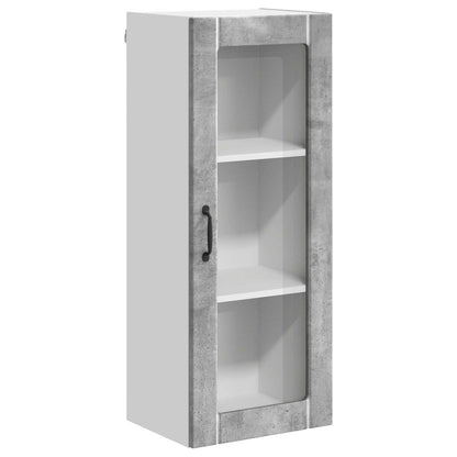 vidaXL Wall Glass Cabinet LUCCA Concrete Grey 40 x 31 x 100 cm