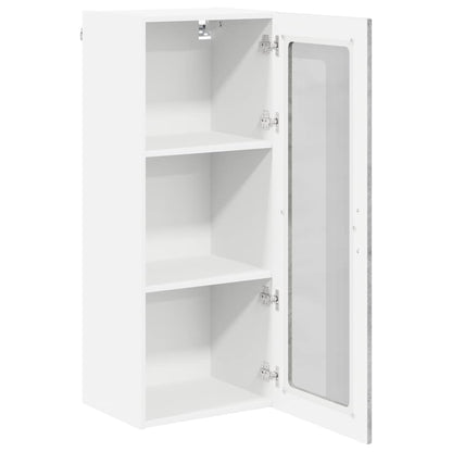 vidaXL Wall Glass Cabinet LUCCA Concrete Grey 40 x 31 x 100 cm